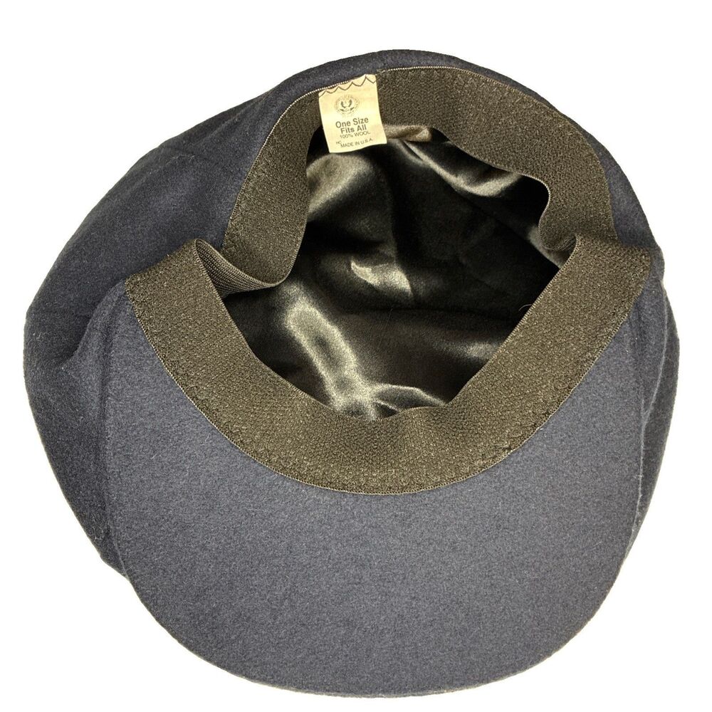 United Hatters UHCMW Cap VTG NY Cabbie Newsboy Navy Blue Hat 100% Wool Made USA - Picture 10 of 11